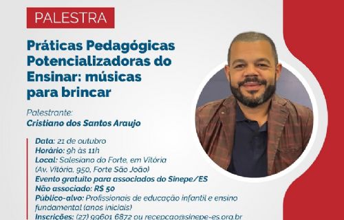 Imagem de Convite Sinepe/ES: Práticas Pedagógicas Potencializadoras do Ensinar: músicas para brincar. 