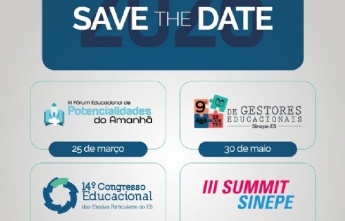 Save The Date dos Eventos Sinepe/ES 2026.