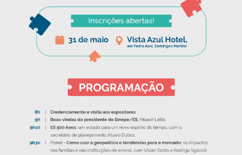 Inscrições Abertas para 8º Encontro de Gestores Educacionais do Sinepe/ES.